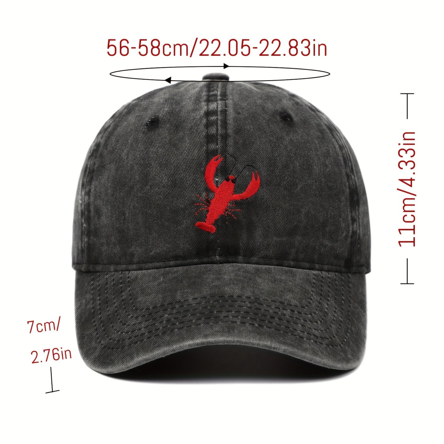 Aqua Maris Embroidered Lobster Baseball Cap