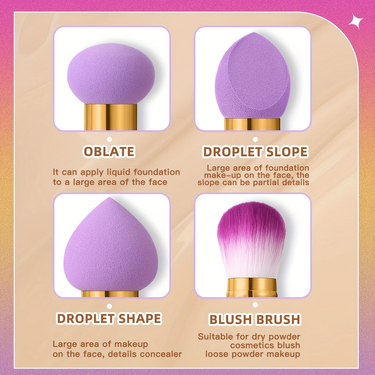 Violet Luxe Dual-Head Foundation & Blending Brush Set