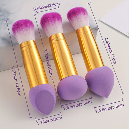 Violet Luxe Dual-Head Foundation & Blending Brush Set