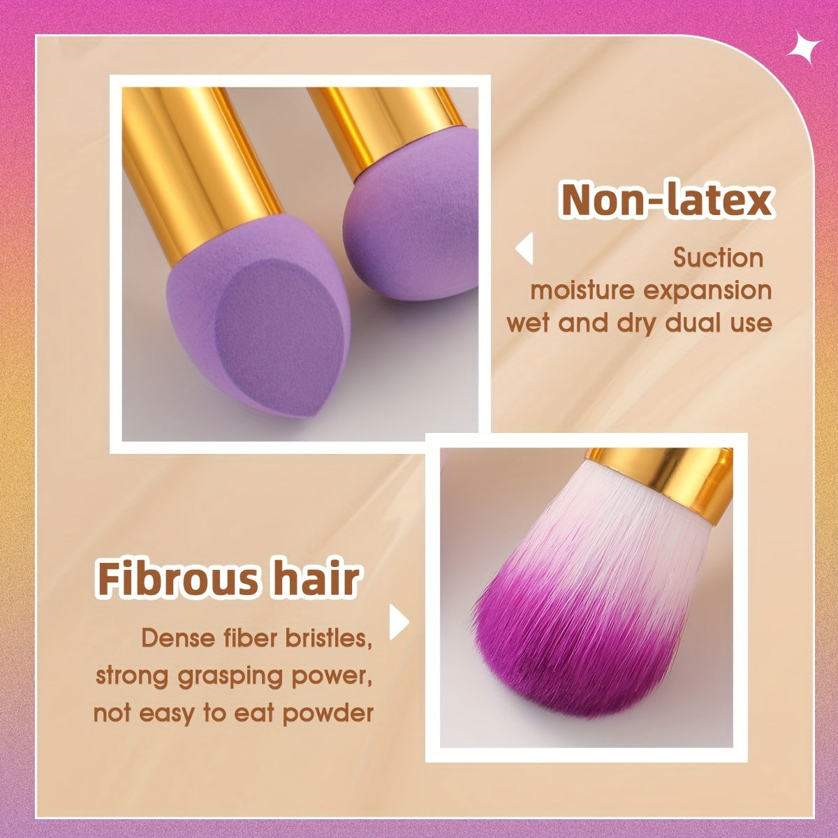 Violet Luxe Dual-Head Foundation & Blending Brush Set