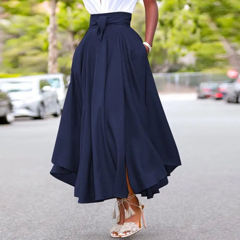 Siren's Wave Irregular High-Waist A-Line Skirt