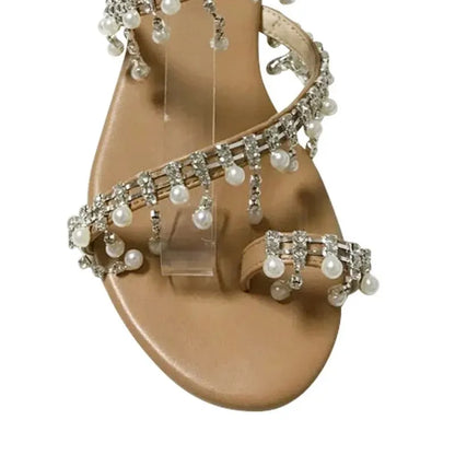 Aurelia Pearl Tassel Sandals