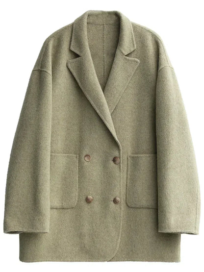 Le Jardin d'Hiver Double-Breasted Woolen Coat