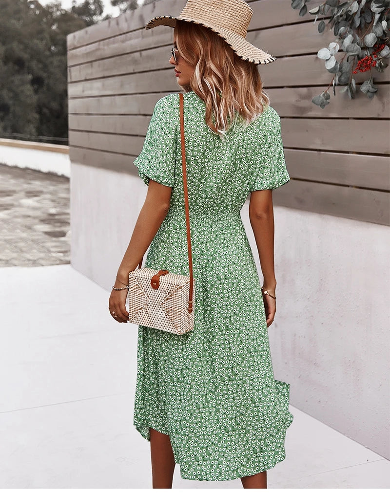 Boho Bloom Midi Dress