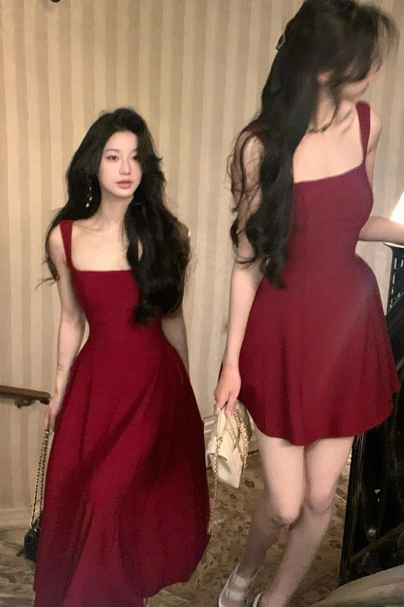 Crimson Éclat Sleeveless Mini Dress