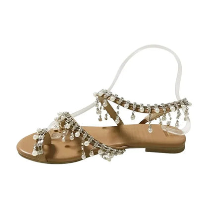 Aurelia Pearl Tassel Sandals