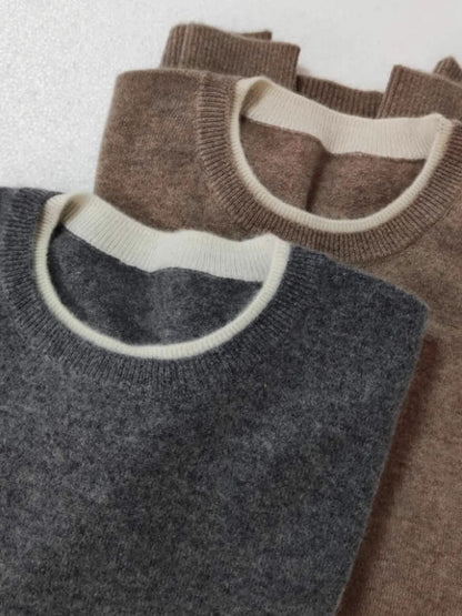 Élégance Pure Cashmere Round Neck Sweater