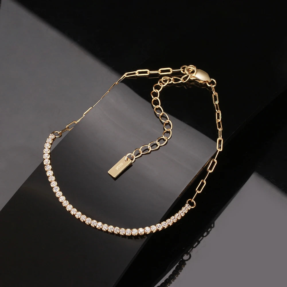 Opulent Link 14K Gold-Plated Paperclip Tennis Bracelet