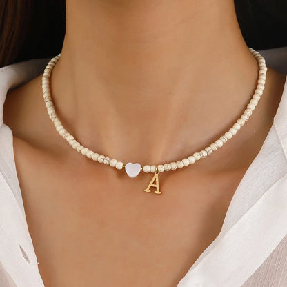 Celestia Heart Bohemian Initial Choker Necklace