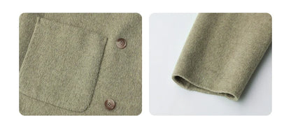 Le Jardin d'Hiver Double-Breasted Woolen Coat