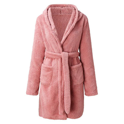 Elysian Ember Luxe Hooded Plush Bathrobe