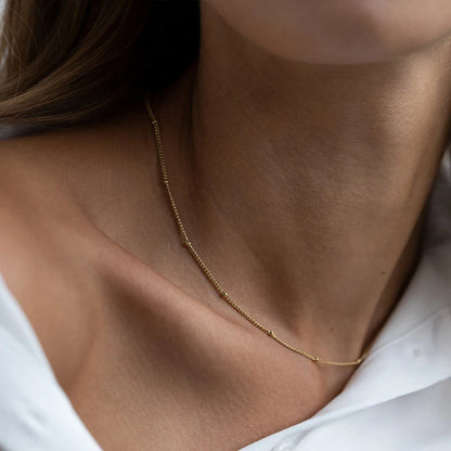 Aurora Luxe Gold Stainless Steel Chain Choker Necklace Set