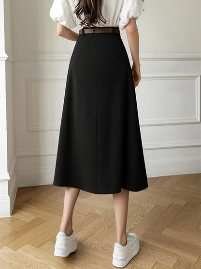 Elysian Grace High-Waisted A-Line Skirt