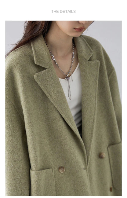 Le Jardin d'Hiver Double-Breasted Woolen Coat