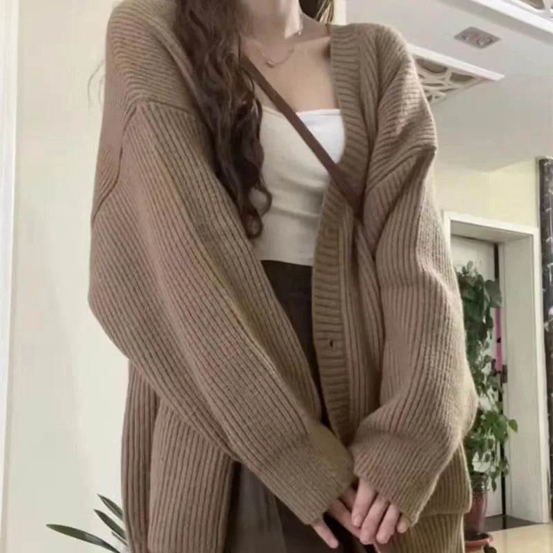 Celestia Haven V-Neck Knitted Cardigan Coat