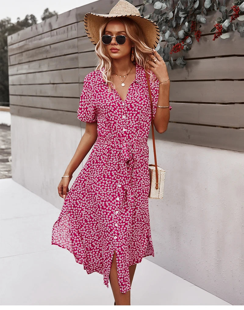 Boho Bloom Midi Dress