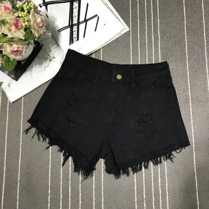 Celeste Raw Edge Tassel Denim Shorts