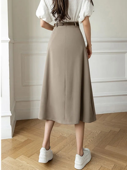 Elysian Grace High-Waisted A-Line Skirt