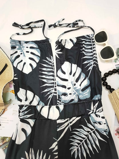 Vivid Dreams Digital Print V-Neck Sleeveless Jumpsuit