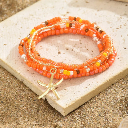 Stellar Shore Starfish Beaded Anklet