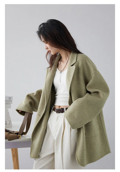 Le Jardin d'Hiver Double-Breasted Woolen Coat