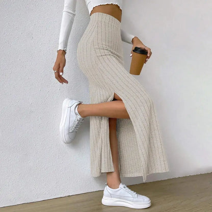 Valentina Stripes Knit Maxi Skirt