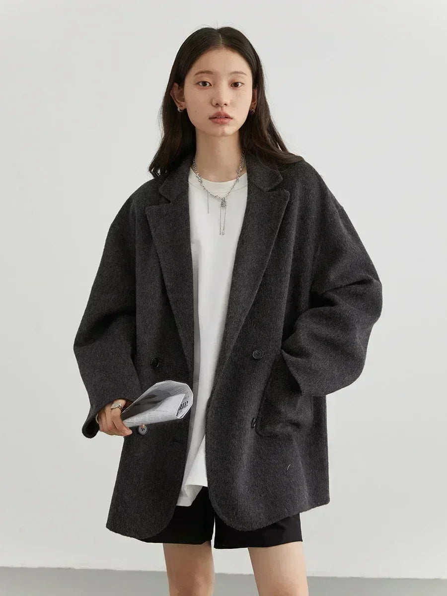 Le Jardin d'Hiver Double-Breasted Woolen Coat