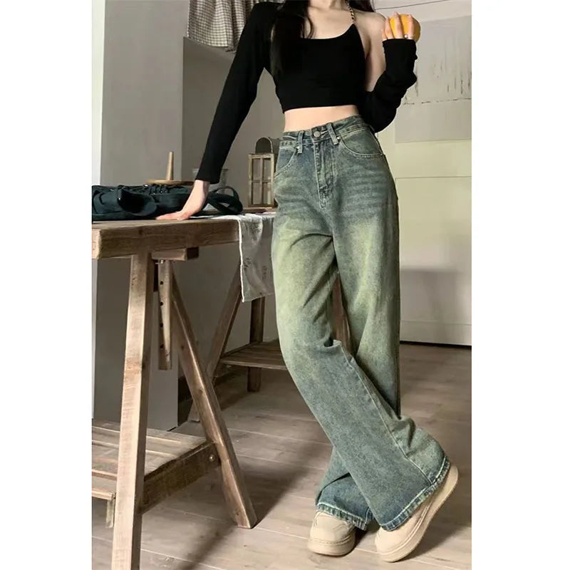 Retro Luxe Denim Trousers