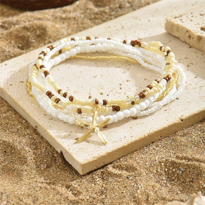 Stellar Shore Starfish Beaded Anklet