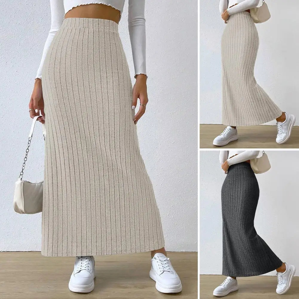 Valentina Stripes Knit Maxi Skirt