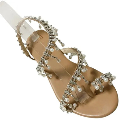 Aurelia Pearl Tassel Sandals