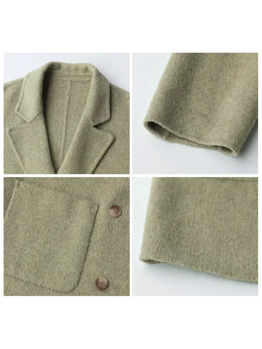 Le Jardin d'Hiver Double-Breasted Woolen Coat