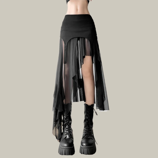 Nocturne Edge Cyber Mesh Skirt