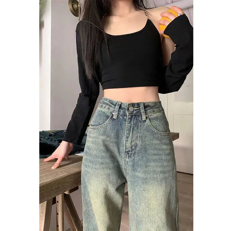 Retro Luxe Denim Trousers