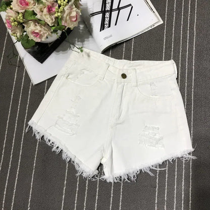 Celeste Raw Edge Tassel Denim Shorts