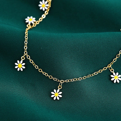 Solara Pearl Daisy Anklet