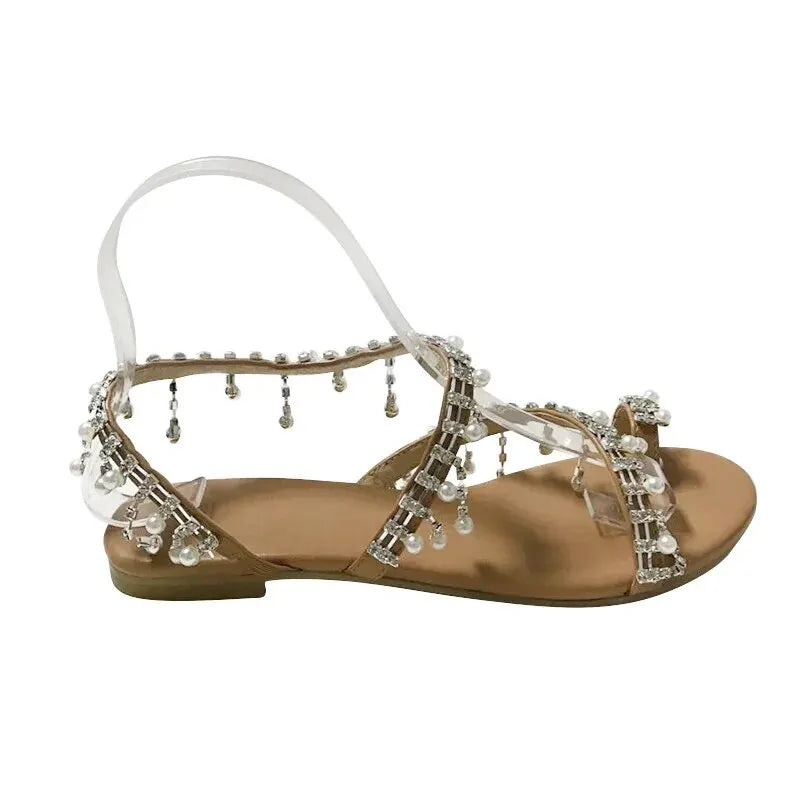 Aurelia Pearl Tassel Sandals