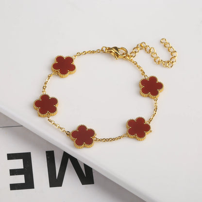 Elysian Bloom Five-Leaf Petal Bracelet