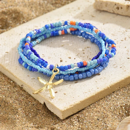 Stellar Shore Starfish Beaded Anklet