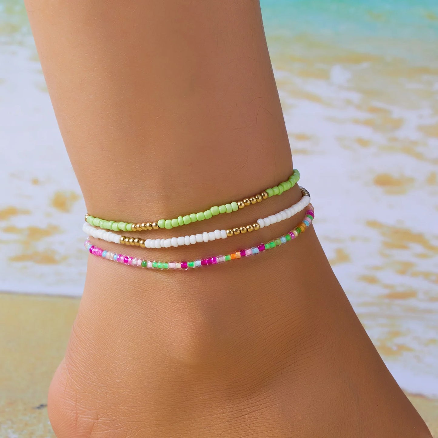 Stellar Shore Starfish Beaded Anklet