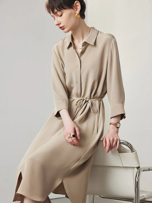 Elysian Silk Shirt Dress