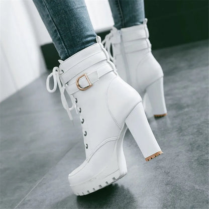 Seraphina Luxe: White Enchantment Ankle Boots