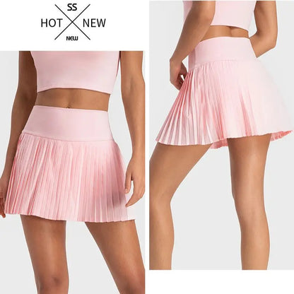 Athéa Luxe High-Waist Pleated Tennis Skirt with Pockets