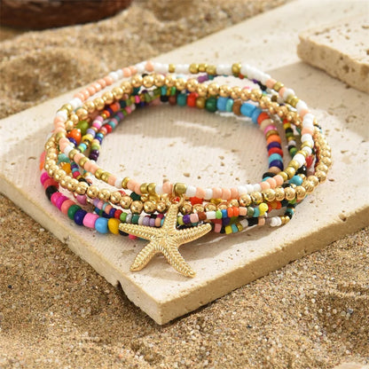 Stellar Shore Starfish Beaded Anklet