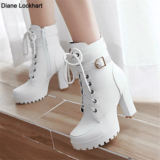 Seraphina Luxe: White Enchantment Ankle Boots