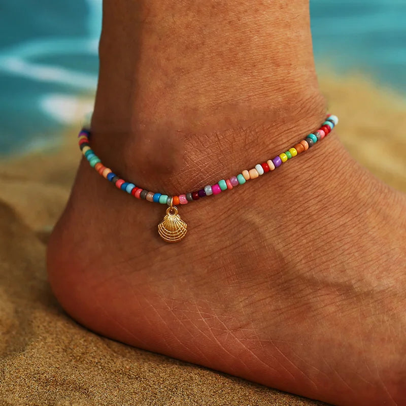 Stellar Shore Starfish Beaded Anklet