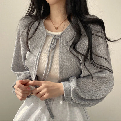 Serene Lace-Up Cardigan