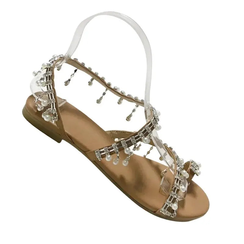 Aurelia Pearl Tassel Sandals