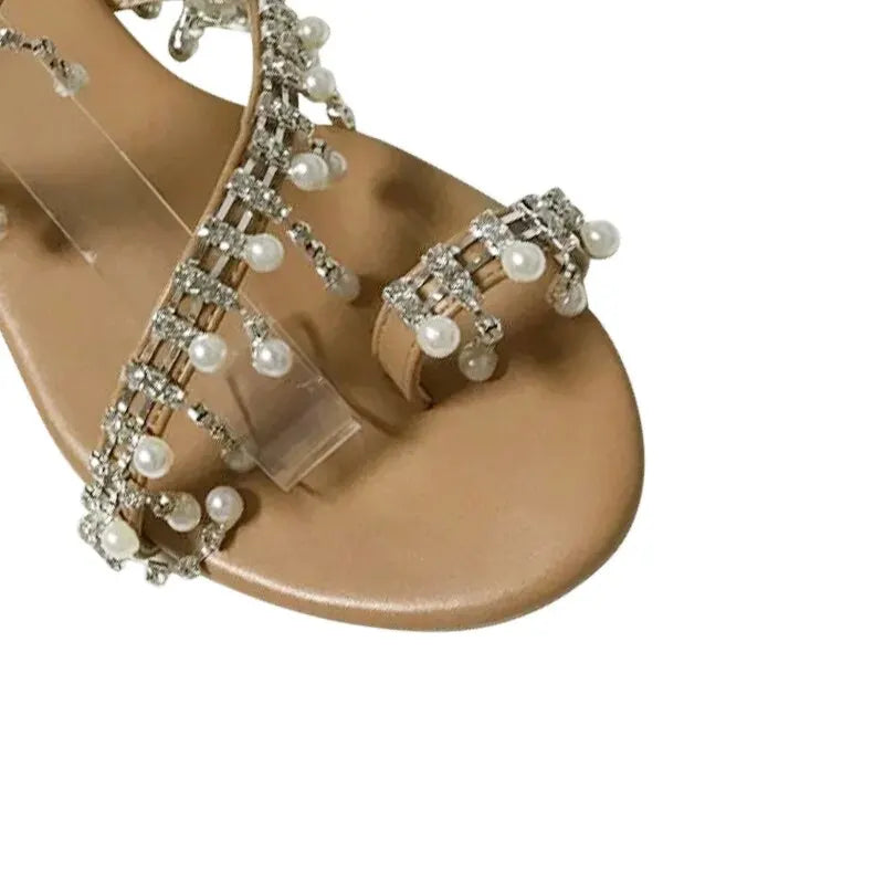 Aurelia Pearl Tassel Sandals