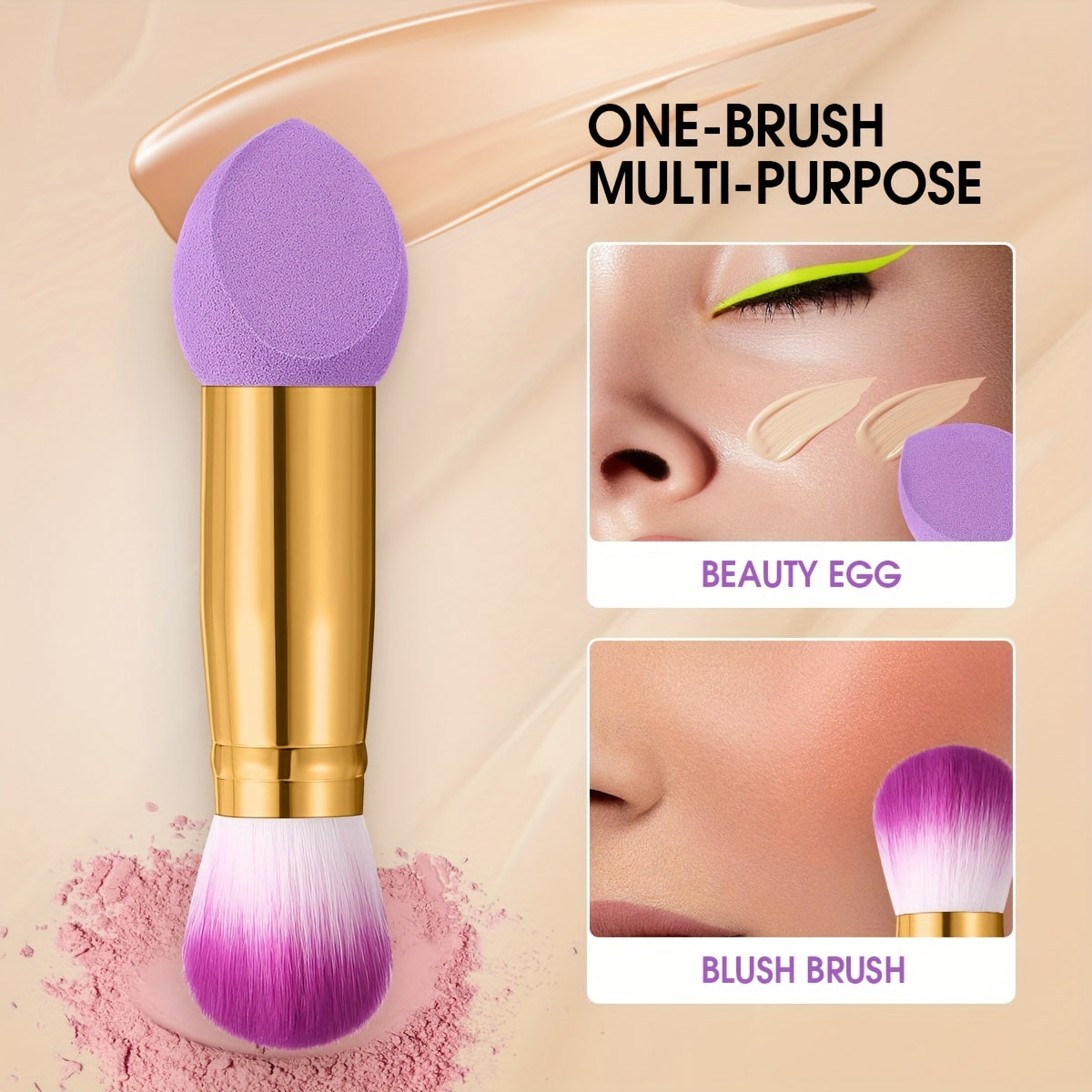 Violet Luxe Dual-Head Foundation & Blending Brush Set